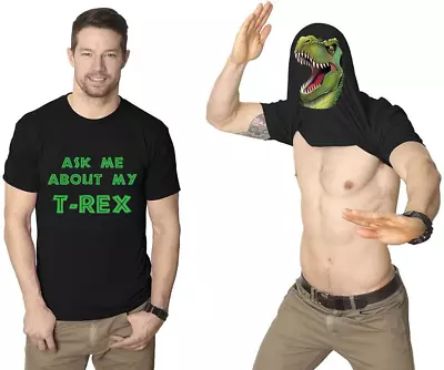 Buy Ask Me About My T-rex Dinosaur Mens T Shirt Funny Fancy Dress Top Cool Joke New • 7.99£