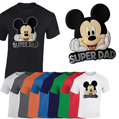 Buy Mickey Mens T-Shirt Mouse Cartoon Fathers Day 2023 Super Dad Gift Tshirt • 8.99£