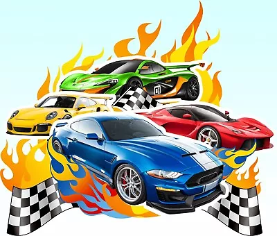 Buy Iron On DTF Transfer Hot Wheels Race Cars DIY T Shirts Hoodie A5 A4 A3 • 2.49£