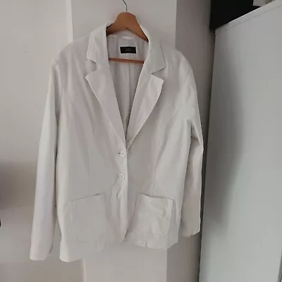 Buy Marks And Spencer Ladies White Lined Denim Jacket Size 22 • 6.99£