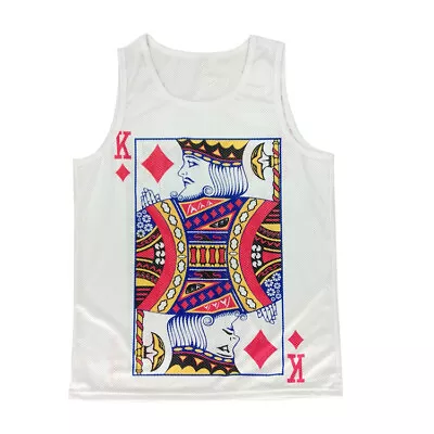 Buy King Of Diamonds Playing Card White Vest Tank Top Poker Art Card Games Graffiti • 11.99£