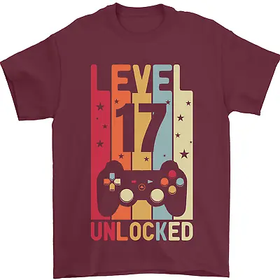Buy 17th Birthday 17 Year Old Level Up Gaming Mens T-Shirt 100% Cotton • 9.48£