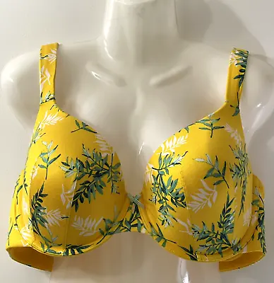 Buy Lane Bryant Cacique Lightly Lined T-Shirt Bra Yellow/Green RN# 118641  Size 42D • 27.39£