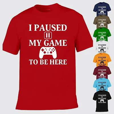 Buy I Paused My Game Funny Gamers Classic T Shirt Unisex Adults Xmas Party Gift Top • 10.99£