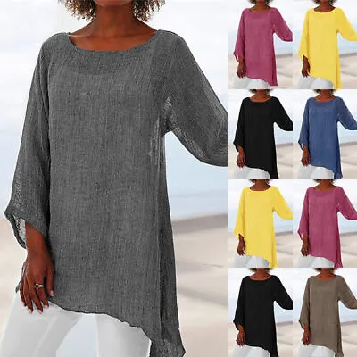 Buy Plus Size Womens Kaftan Long Sleeve Tunic Tops Ladies Loose Shirt Casual Blouse • 8.59£