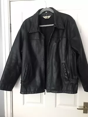 Buy Vintage Men`s Black Leather Box Jacket Size 18 Medium Light Biker Wear Very Good • 25£