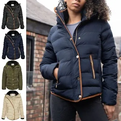 Buy Womens Jacket Coat Parka Hooded Zip Up Padded Winter Puffer Fur Collar Quilted • 29.99£