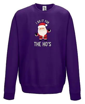 Buy Christmas Jumper I Do It For The Ho's Funny Pun Xmas Sweater Jumper All Sizes • 16.99£