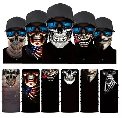 Buy Skull Face Mask Halloween Neck Scarf Snood Balaclava Bandana Head Anonymous 🇬🇧 • 2.99£