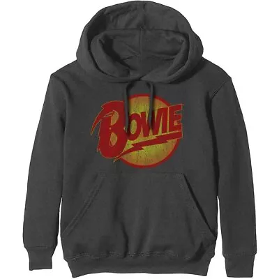 Buy David Bowie 'Vintage Diamond Dogs Logo' Grey Pullover Hoodie - NEW OFFICIAL • 29.99£