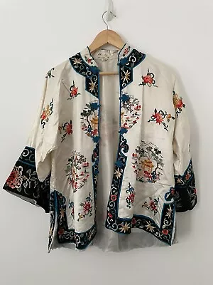 Buy Vintage 1950s Original Rare Silk Chinese Hand Embroidered Unique Jacket UK 8 10 • 135£