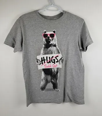 Buy Rebel Society Hugs Sold Out Bear Graphic T-Shirt Gray Womens Size S • 8.69£