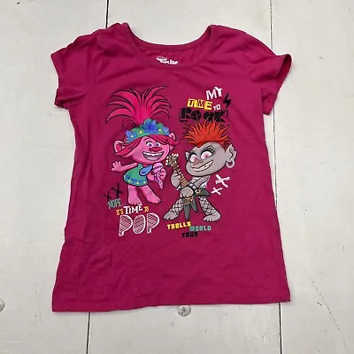 Buy DreamWorks Trolls Pink Graphic Print T-Shirt Girls Size 10/12  • 6.43£