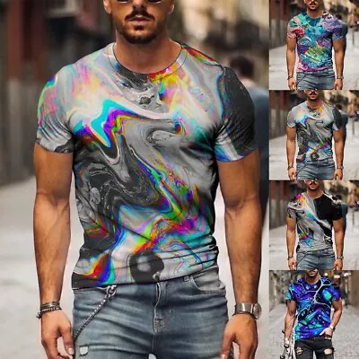 Buy Be Confident & Look Cool With 3D Novel Print Navy Blue T Shirt For Men • 8.72£
