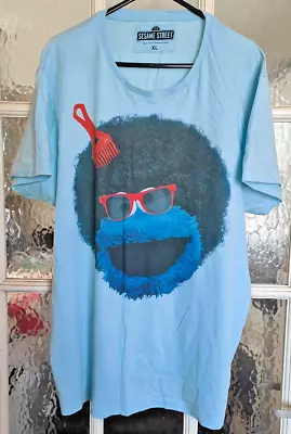 Buy Men's Sesame Street T-Shirt Cookie Monster Afro Decal Design Sized XL (USED). • 1.99£