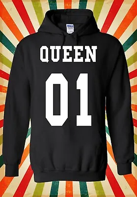 Buy Queen Or King His And Hers Valentine Men Women Unisex Top Hoodie Sweatshirt 1531 • 17.95£