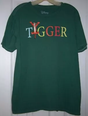 Buy Disney Tigger Pooh Large Graphic T-Shirt Tee Green Soft Cotton Unisex Men Womens • 9.63£