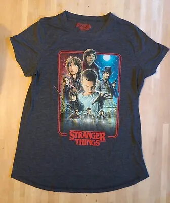 Buy Stranger Things Cast Shirt Youth Girls Size XL Black Graphic Tee Eleven Season 1 • 3.14£
