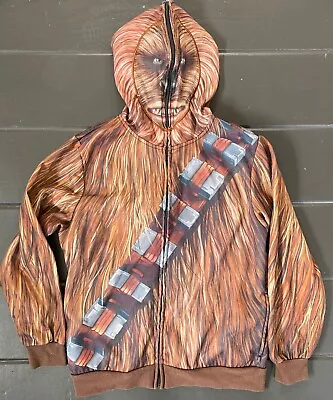 Buy STAR WARS Chewbacca Youth L Hoodie Zip Up Face Mask Costume Wookie Chewy Lucas • 11.83£