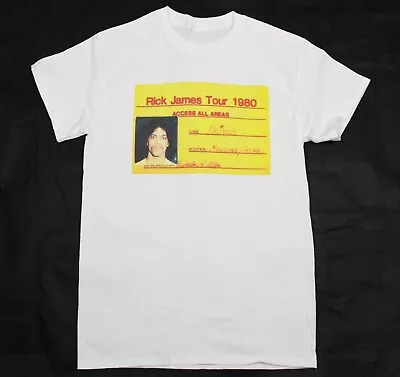 Buy Prince Rick James Tour Pass 1980s White T-shirt Sizes S-3XL • 16.49£
