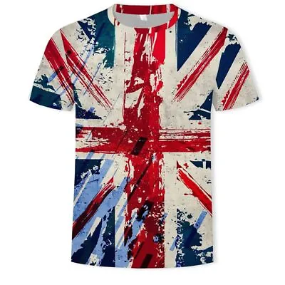 Buy Sleeve Platinum Jubilee Queen Elizabeth Union Jack T-Shirt Crew Neck Unisex • 7.05£