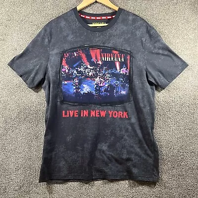 Buy Nirvana Live In New York Band T-shirt Tee Medium Small Hole On Back • 0.99£