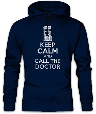 Buy Keep Calm And Call The Doctor Hoodie Sweatshirt Who Phone Booth Dr. Fun • 40.79£