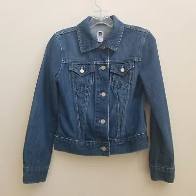 Buy Gap Jacket Womens Size XSmall Denim Buttons Up Long Sleeve Blue Jean Jacket • 17.95£