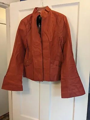 Buy Gypsies And Lord's Brand Med. Red Distressed Faux Leather Jacket .NWT • 42.76£