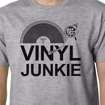 Buy Vinyl Junkie T-shirt MUSIC LP RECORDS DJ TURNTABLE CRATE DIGGER GEEK QUOTE FUNNY • 14.99£