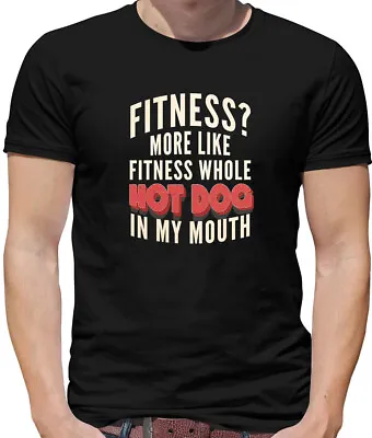 Buy Fitness Hot Dog In My Mouth - Mens T-Shirt - Food Funny HotDog Hangry Hungry • 13.95£