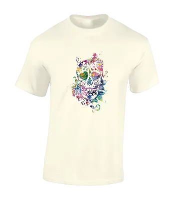 Buy Sugar Skull Paint Mens T Shirt Mexico Day Of The Dead Cool Fashion Retro New • 8.99£