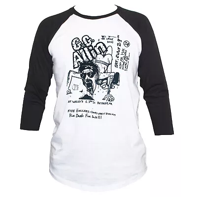 Buy GG Allin Hardcore Punk Rock T-shirt Unisex 3/4 Sleeve Size S-XL • 21.10£