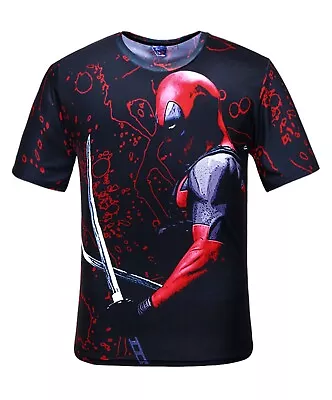 Buy Deadpool Swords T-Shirt All Over 3D Printed Superhero Licensed • 11.99£