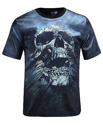 Buy Mummy Skull T-Shirt Mummification Cool Egypt Grim Reaper Skulls Punk Rock • 9.99£