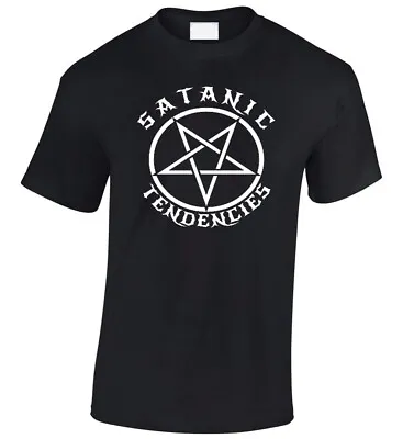 Buy Satan Mens T-Shirt Pentagram Rock Goth Unholy Punk Emo Satanic Tendencies Desig • 11.95£