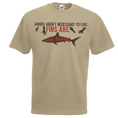 Buy Unisex Khaki Save Sharks Shark Finning Wildlife Conservation T-Shirt • 12.95£