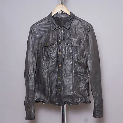 Buy ALL SAINTS Mens LORRIMER Leather Shirt Jacket SMALL Brown Celebrity Biker B26 • 209.99£
