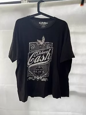 Buy Mens Johnny Cash The Man In Black Graphic Print T-Shirt - XL • 13.49£