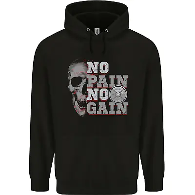 Buy No Pain No Gain Gym Training Top Fitness Mens 80% Cotton Hoodie • 19.99£