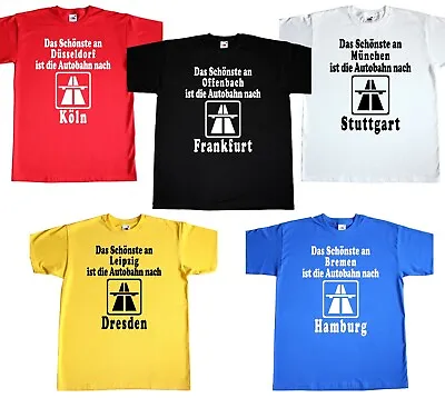 Buy T-shirt T-shirt Motorway - Berlin Hamburg Munich Cologne Dortmund For ALL Cities • 14.41£