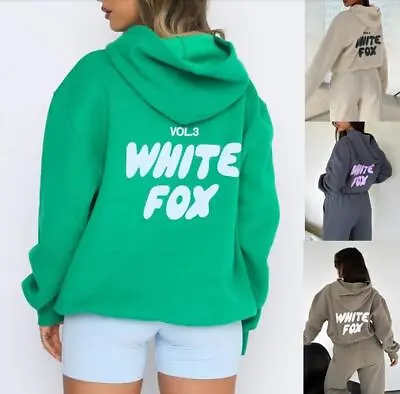 Buy 2pcs Tracksuits Hoodies Birthday Gift Long Sleeve Womens White Fox Tops Pants • 28.99£
