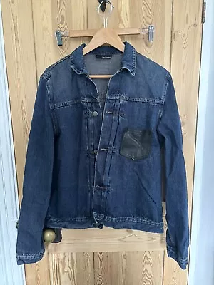 Buy The Kooples Denim Jacket Leather Pocket - Size XL • 5£