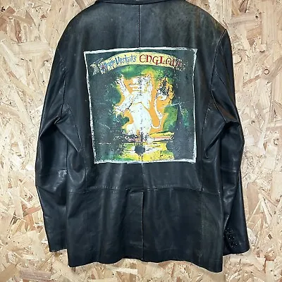 Buy Linea Leather Jacket Men’s Size XL Black Angelic Upstarts Punk Hand Painted • 34.99£