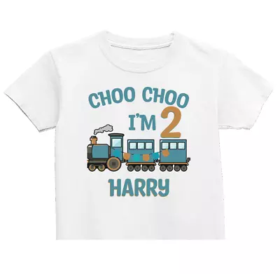 Buy Choo Choo I'm 2 TShirt, 2nd Birthday T-Shirt, Second Birthday, Boys 2nd Birthday • 8.99£