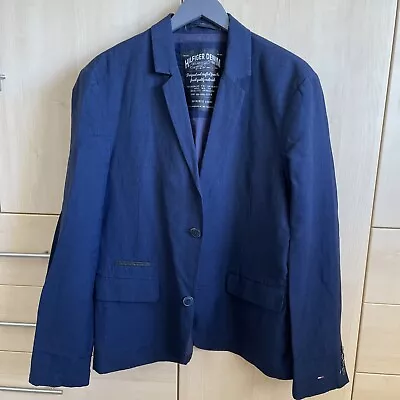 Buy Hilfiger Denim Jacket/Blazer Linen Wool Blue Large Slim • 18£