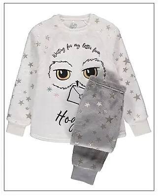 Buy Harry Potter Hedwig Fleece Pyjamas Hogwarts Cosy Fleece Kids Pyjama Set 8/9 • 12.99£