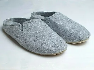 Buy Womens Ladies Slippers Real Wool Slip On Mules Grey Lightweight  Felt Warm UK • 15.90£