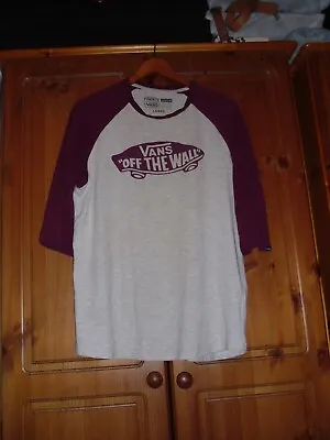 Buy VANS 'OFF THE WALL' Men's L Raglan 3/4 Sleeve Grey/Maroon T-shirt. • 10.99£