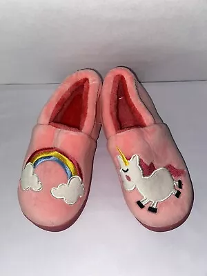 Buy Girls Pink Slippers Unicorns And Rainbows • 4.50£